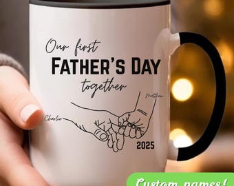 Personalized Father's Day Mug, Custom Gift for Dad, Happy First Fathers Day Mug, personalized first fathers day gift, 1st time dad gift, dad