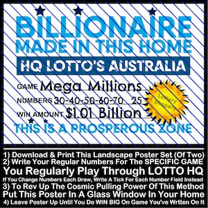 OZY LOTTO HQ / Scoop Big Win On Specific Lottery Game / Law Of Assumption Printable To Help You Materialize Life Changing Financial Increase