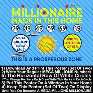 MEGA MILLIONS / SCOOP A Million Dollars On Megamillions / Become A Mega Millions Millionaire Made Here In This Home / Money Spell Printable