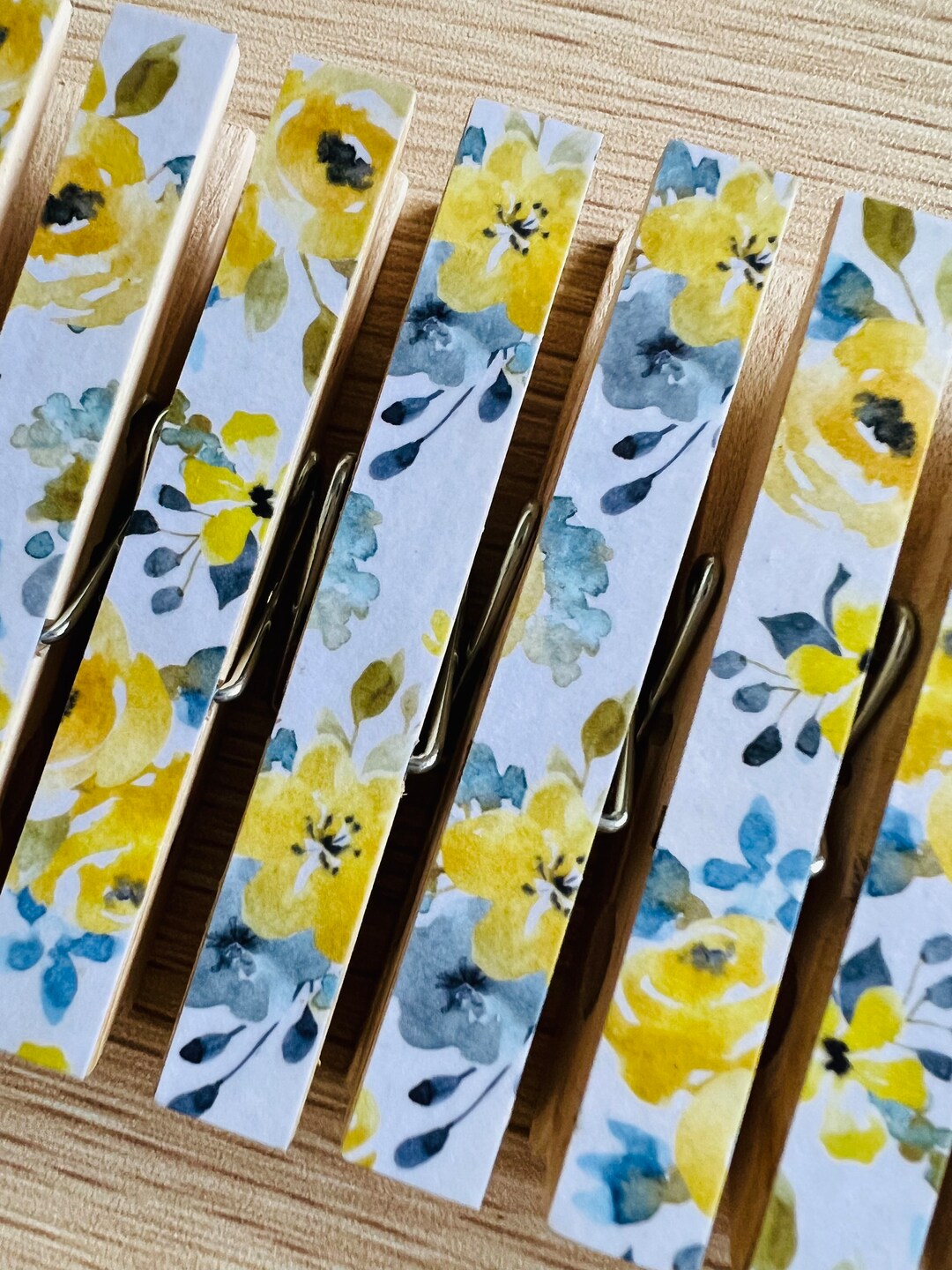 Decorative Wooden Clothespins Set of 8 2.87 X 0.39 Inch Etsy