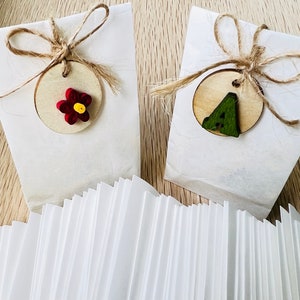 Craft Paper bag 3x5 in(50) / 2x1x4 in(25) // Wooden Tags // Bags for Bakery Cookies | Treat small bags | Goody bags | Holiday Party Gift bag