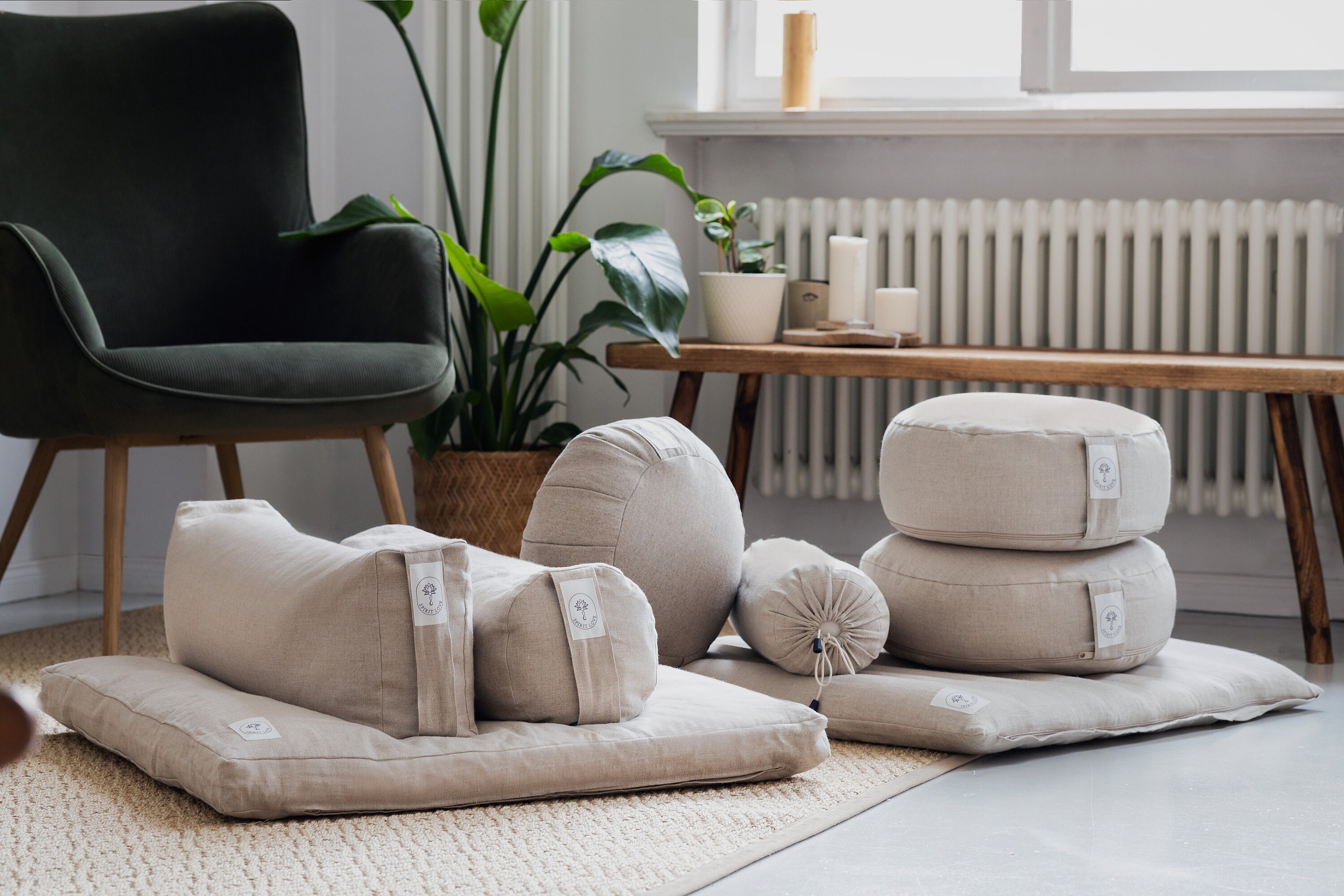 Microbead Nackenkissen Rund - Mini Kissen Für Reisen & Entspannung