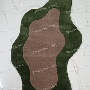 8x10 Hand Tufted Wool Rug Modern bstract Handmade Irregular Shape Rug Wool Area Rugs for Living Room, Bedroom, Kids Room, Personalized Gifts