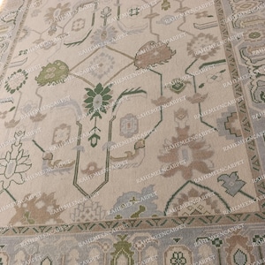 9x12, Oushak Rug Hand Knotted Wool Area Rug, Handmade Rugs For Living Room, Bedroom, Contemporary Rug 8x10 9x12, 10x14, Rug for Home Decor