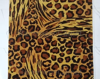 Handmade Wool Animal Print Rug | Tiger & Leopard Pattern