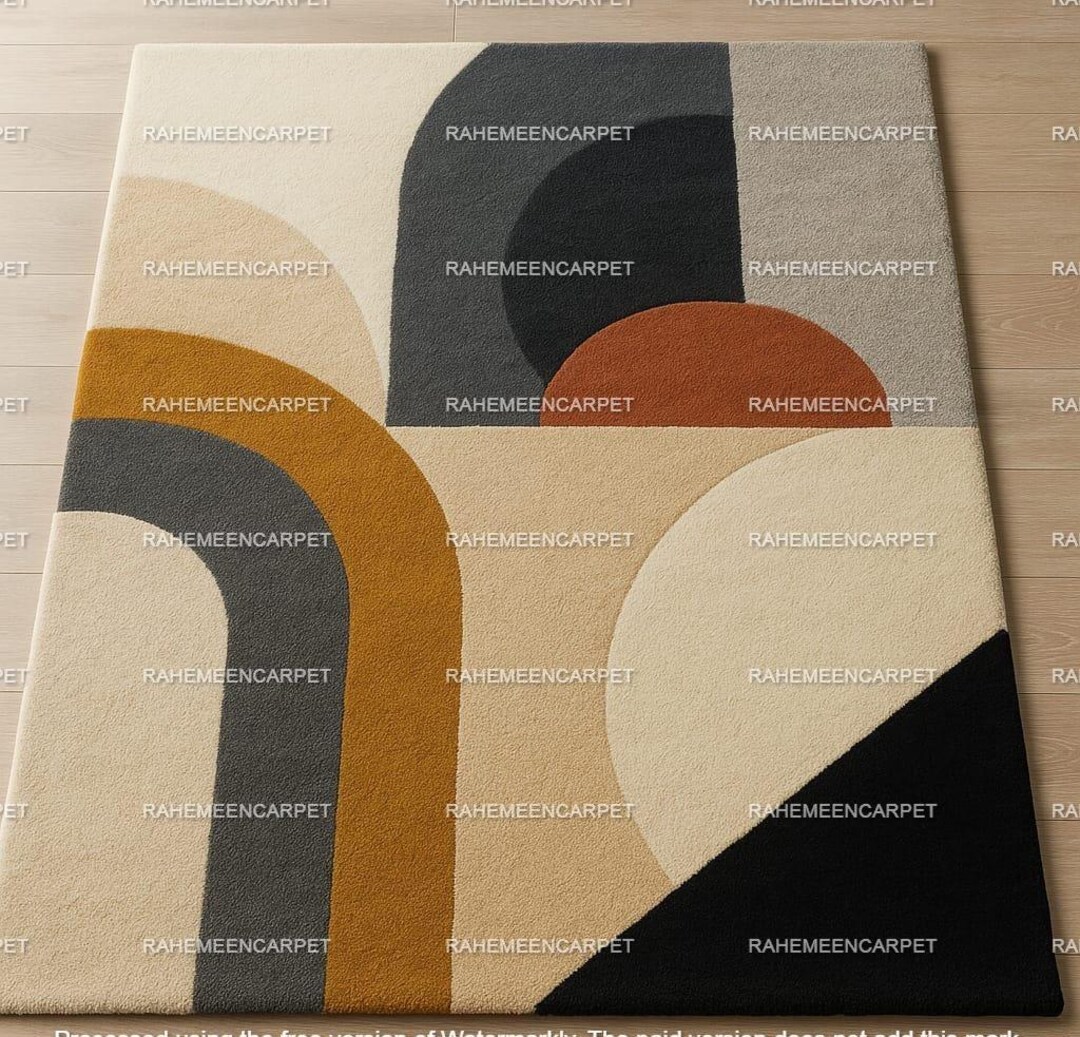 Modern Hand Tufted Rug 100% Wool Area Rug Handmade Abstract Rugs for ...