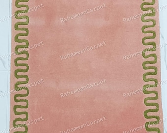 Pink Hand Tufted Rug 100 Wool Area Rugs for Living room Bed room Kids room Home Decor