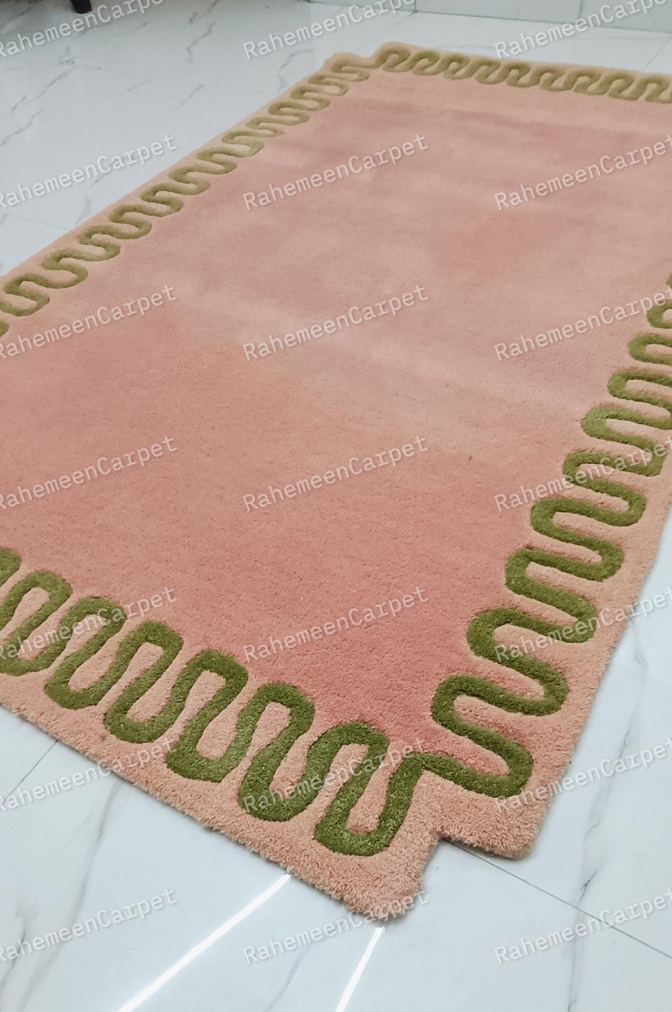 Pink Hand Tufted Rug 100 Wool Area Rugs for Living Room Bed Room Kids ...