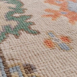 9X12 Pink Oushak Rug Hand Knotted Area Rugs for Living Room, Bedroom, Dining Room, Handmade floral Oushak Rug 7x10, 8x10, 8x12, Rug