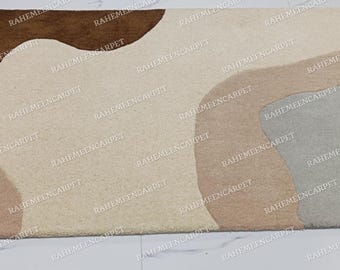 Moderner Abstrakter Handgetufteter benutzerdefinierter Teppich für Wohnzimmer, Schlafzimmer Kinderzimmer Wohnkultur Teppich Wollteppich 5x8, 6x9, 8x10, 9x12, 10x14 Teppich