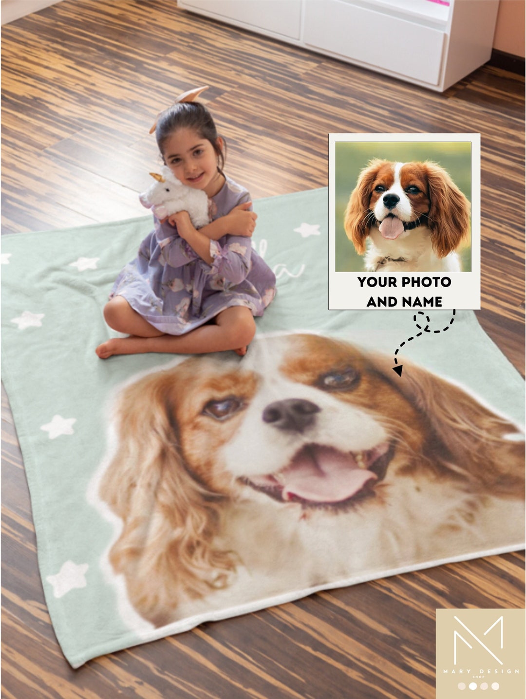 Personalized Pet Photo Blanket, Personalized Dog Blanket With Photo and Name, Pet Lover Gifts