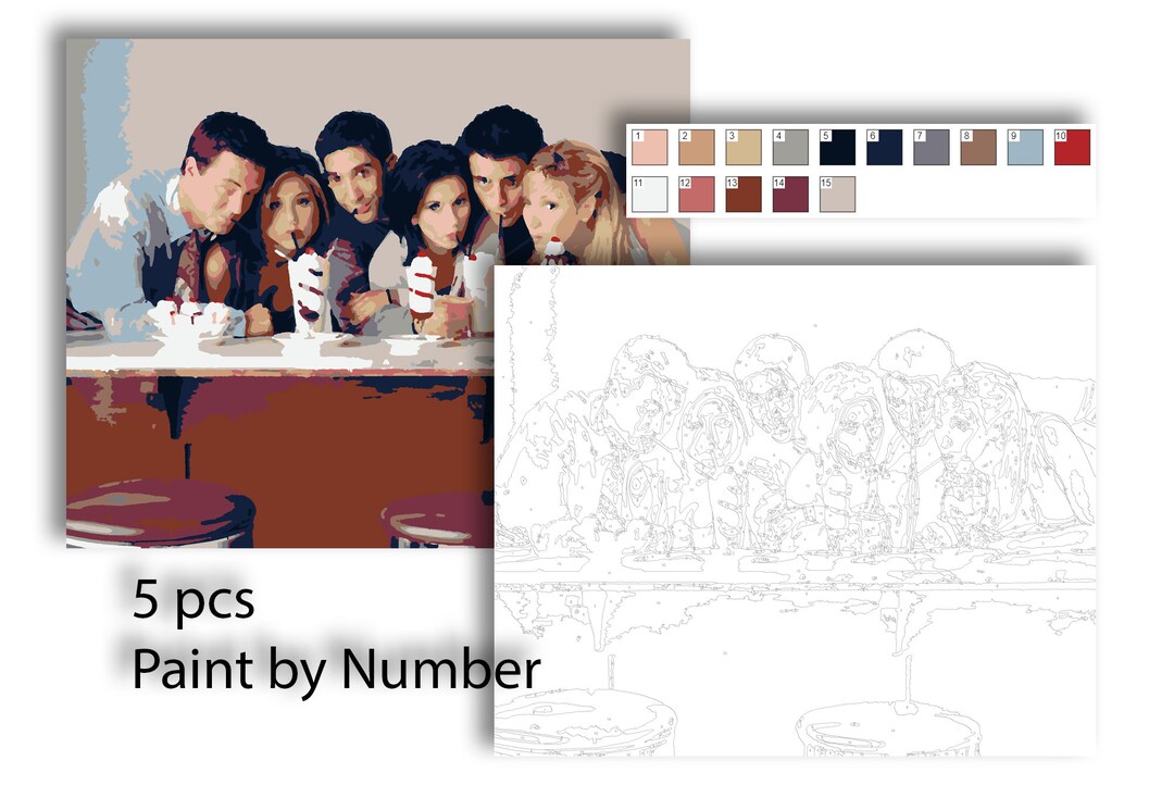Paint by Number Color Art - Friends Iconic Set - Etsy