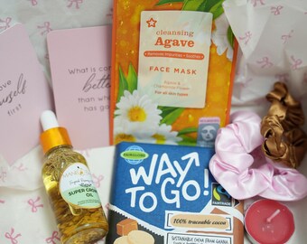 Letterbox Gift for Her | Spa Self-Care Giftbox | With Hair oil,scrunchies, mask & more