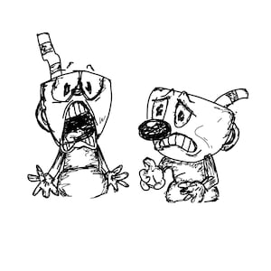 Cuphead and Mugman A5 Print