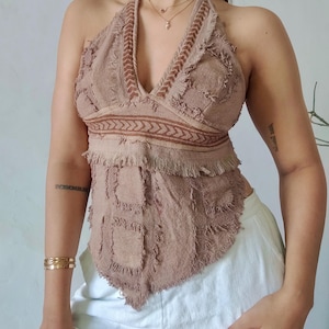 Rustwood mocha brown halter top
