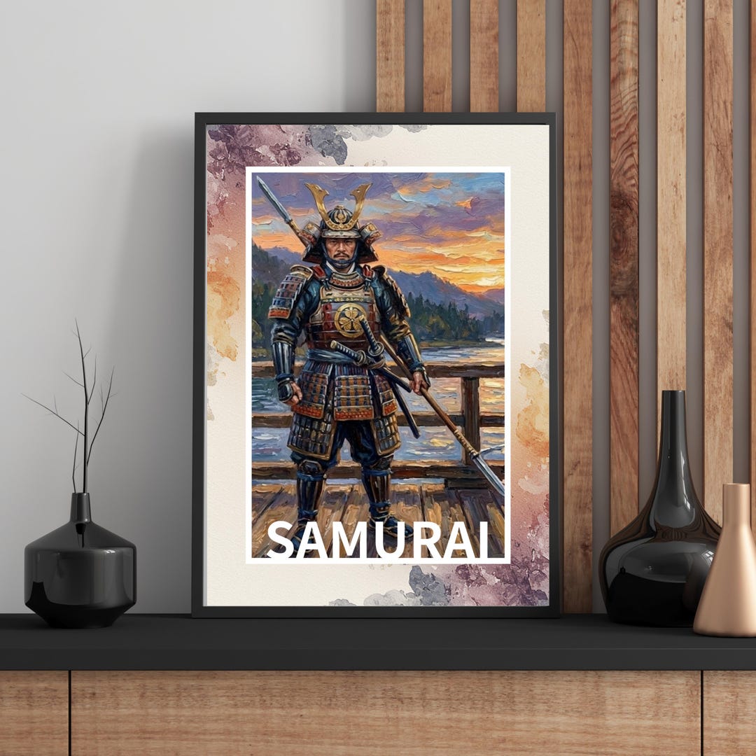 Samurai Art Poster Japanese Warrior Wall Art Bushido Print - Etsy