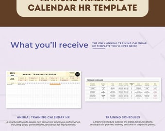 Annual Training Calendar HR Template, - Etsy