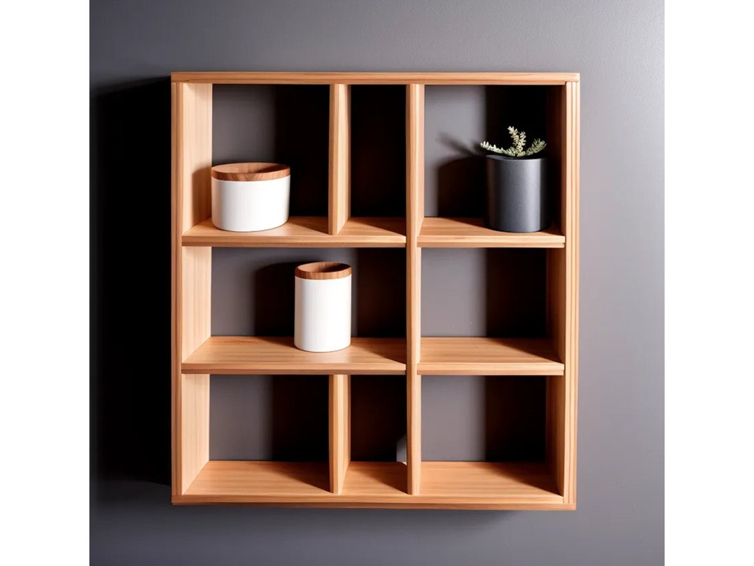 Stylishly Modern Wooden Shelves Kitchen & Bathroom Storage Etsy