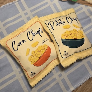 Felt Pretend Potato Corn Chips- Wool Blend Felt Play Kitchen Food
