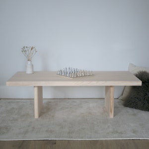 Solid Wood Coffee Table - Minimalist Design - Solid Ash - Handmade