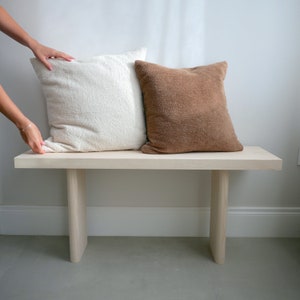 Solid wood bench - Minimalist design - Solid ash - Handmade