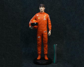 Leclerc Formula Racing Driver Figure – For Display or Model Car Diorama in Scales 1/43 1/24 1/18 1/12 1/8 1/6