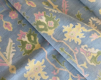 Luxury Light Blue Living Room Oushak Rug 6x9 8x10 9x12 Vintage Wool Area Turkish Rug