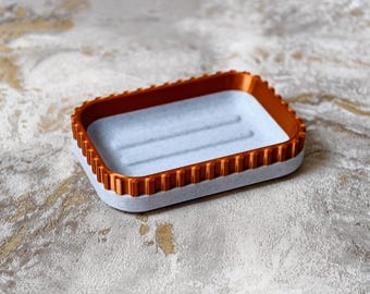 Rose Gold Marble Effect Soap Dish | Modern PLA 3D Print