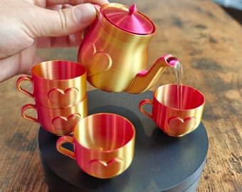 Miniature Heart Tea Set - Shot Glasses - 18 birthday ideas - birthday ideas for her - Christmas -  party - present - unique