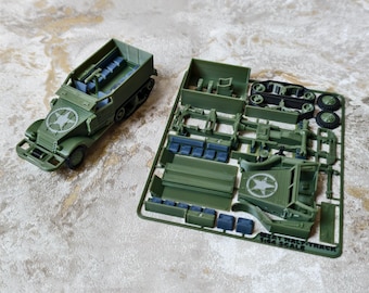 US Half-Track Model Kit, 3D Printed, WW2 Military Truck (1:64 Scale)