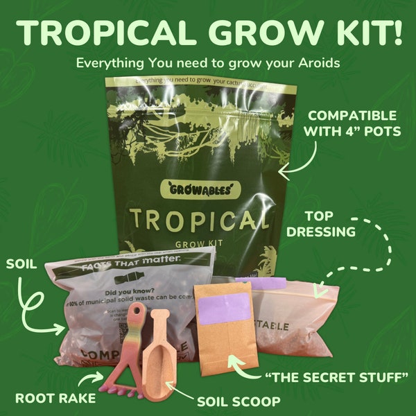 Tropical Grow Kit - Everything you need to Grow Tropical Houseplants! Perfect for Plant Lovers and Beginners!