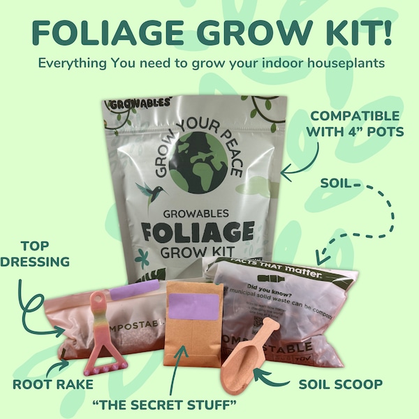 Foliage Grow Kit - Everything you need to Grow Indoor Houseplants! Perfect for Plant Lovers and Beginners!