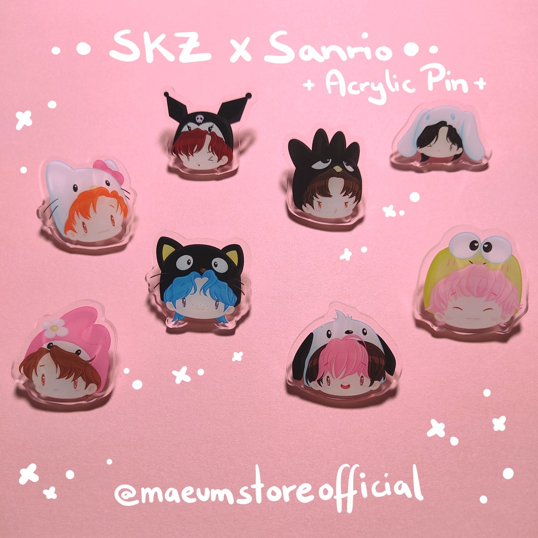 SKZ Stray Kids X Sanrio Acrylic Pin Etsy