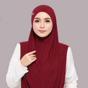 Easy Instant Hijab with Inner Cap | Moss Crepe Shawl Scarf | Modest Head Cover | Gift for Her, Mom | Eid, Nikah, Muslim Wedding, Umrah Hajj