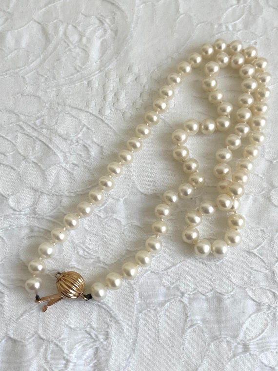 JOHN LEWIS Single Row Faux Pearl Necklace in Silver | Endource