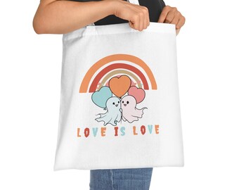 LGBTQ Love is Love Tote, Halloween Tote, Gay Pride Tote, Gay Pride Bag, Gay Pride Tote, Gay Pride Shopping Bag, Lesbian Pride, Bi Pride