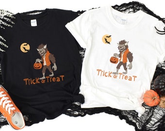 Halloween TShirt, Wolfman, Werewolf, Trick or Treat, Spooky Fun, Cute Shirt