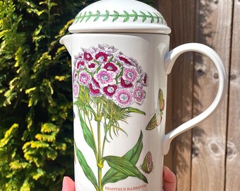 Portmeirion Botanic Garden Sweet William Kaffeekanne aus Keramik, Kaffeebereiter/Teekanne/French Press, hergestellt in England