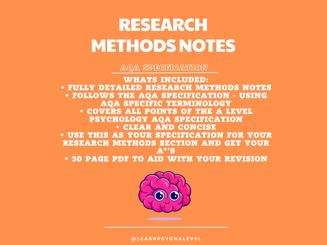 AQA A Level Psychology Detailed Notes - Research Methods - Etsy