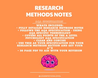 AQA A Level Psychology Detailed Notes - Research Methods