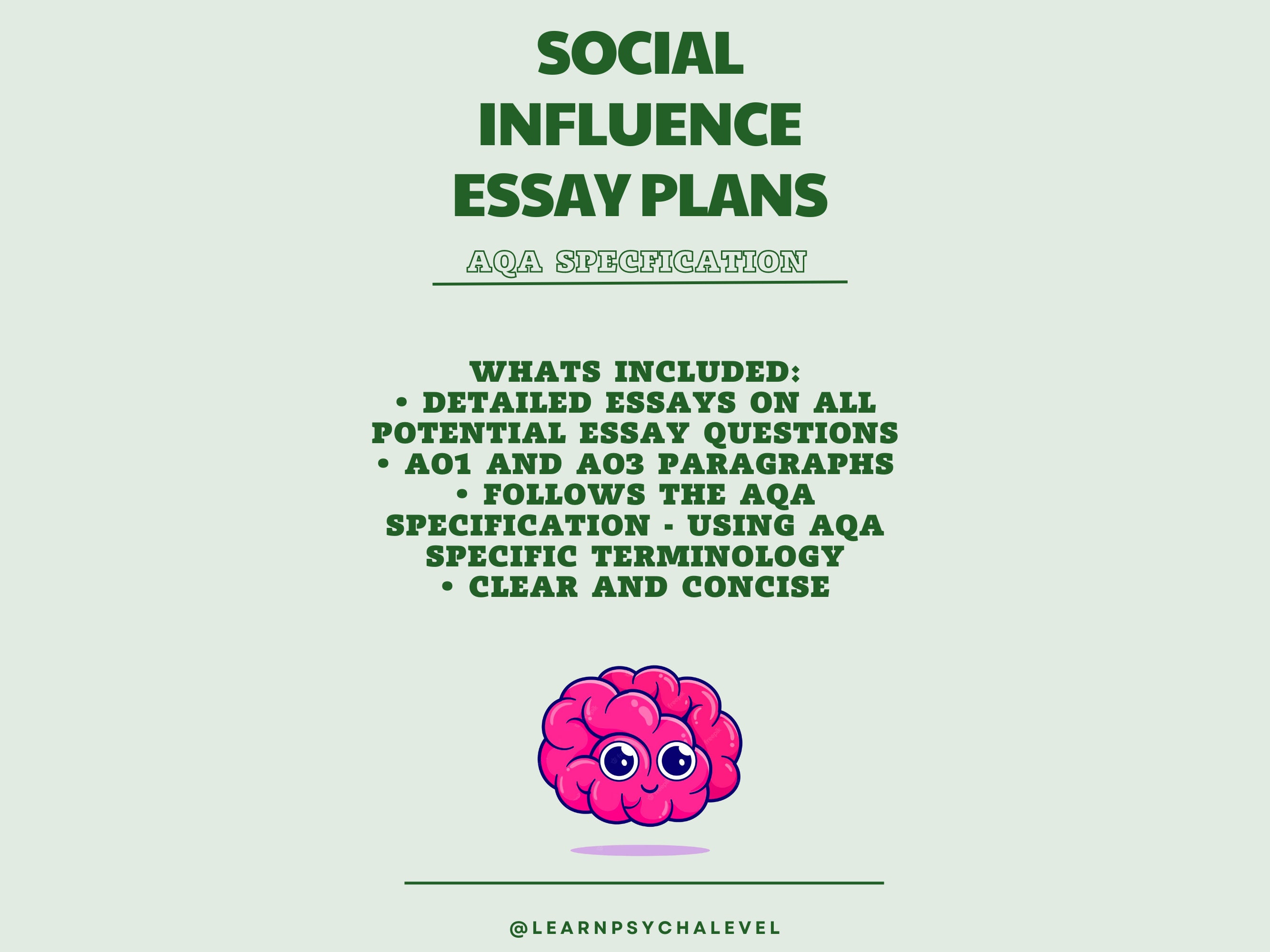 AQA A Level Psychology Detailed Essay Plans - Social Influence (A* ...