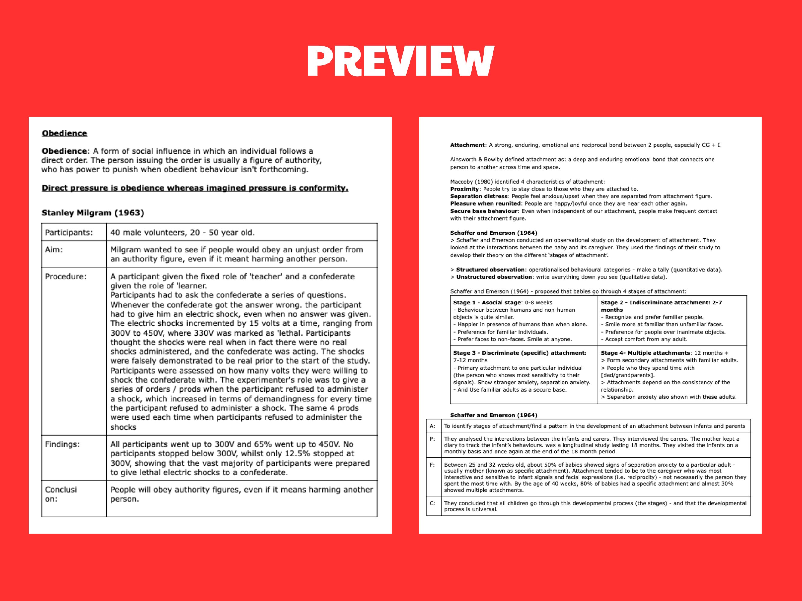 AQA A Level Psychology Detailed Notes - Paper 1 - Etsy