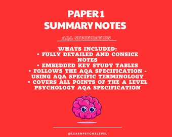 AQA A Level Psychology Paper 1 Complete Essay Plans - Etsy UK