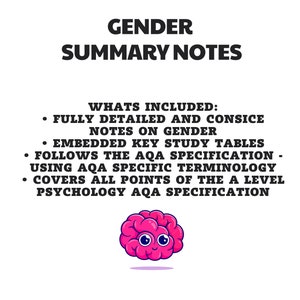 AQA A Level Psychology Detailed Notes - Gender