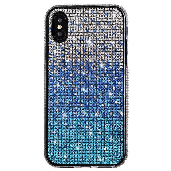 Diamond Phone case Black Green Purple Blue Crystal Rhinestone Handmade case iPhone X XR XS SE 6 6s 7 8 11 12 13 14 15 Mini Plus Pro Max case