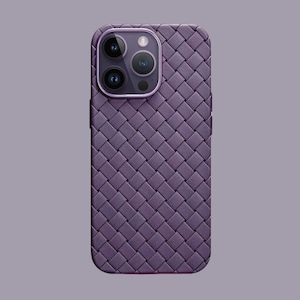 Minimalistisches Webmuster Handyhülle Schwarz Orange Blau Grau Grün Lila Cool Braid Case iPhone 11 12 13 14 15 16 Plus Pro Max Hülle