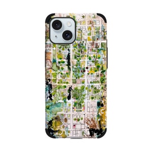 Funda de cuero para teléfono con diseño de mapa y diseño de pintura al agua para iPhone SE 7 8 11 12 13 14 15 16 Plus Pro Max