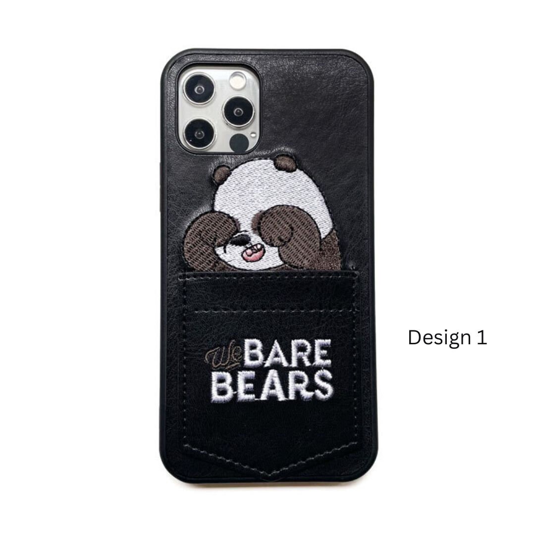★DESIGN SKIN★ iPhone New Bookle Embroidery Case Design Skin Case Soft Embroidery with Card Pocket Compatible