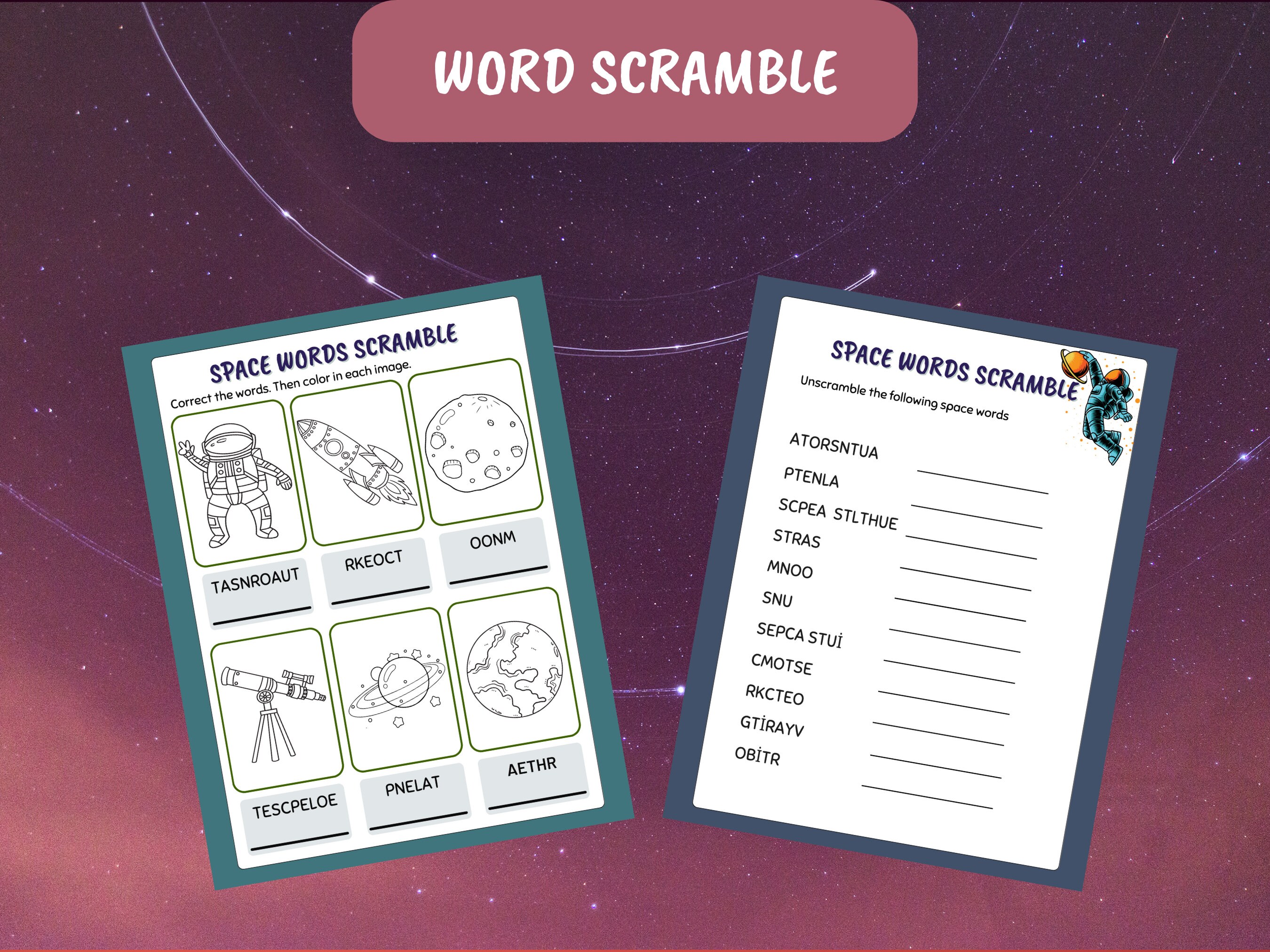 Space Activities Pack, 20 Printable Activities for Kids, Weekend ...