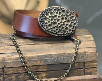 Copper Belt , Oval Link Concho Belt with Copper Links for Cowgirls main image 4